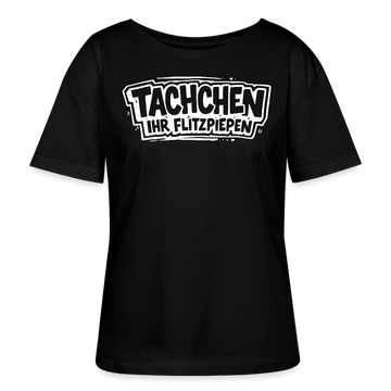 TACHCHEN IHR FLITZPIEPEN-Berlin Shirt-Rundhals Frauen Bio-T-Shirt - Schwarz
