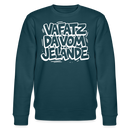 Berliner Kultspruch-VAFATZ DA IM JELÄNDE-Unisex Bio-Sweatshirt - Dunkles Petrol