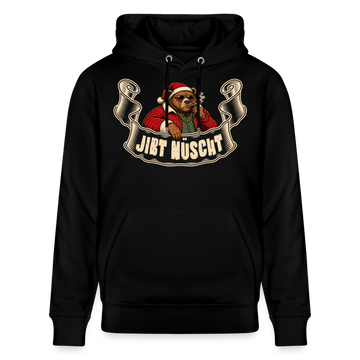 Weihnachten mit Berliner Schnauze-JIBT NÜSCHT-Unisex Bio-Hoodie - Schwarz