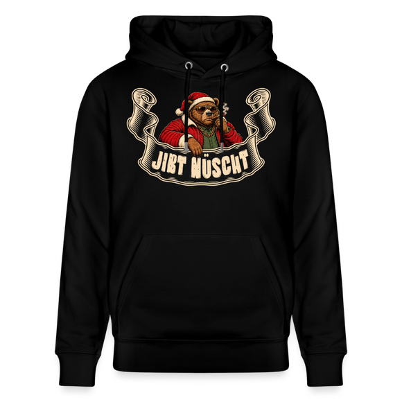 Weihnachten mit Berliner Schnauze-JIBT NÜSCHT-Unisex Bio-Hoodie - Schwarz