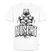 Berlin Shirt mit schwarzem Print 'NÜSCHT MUSS ICK'-darüber einem grossen, entspannten Berliner Bär Motiv auf weißem Premium Bio Shirt