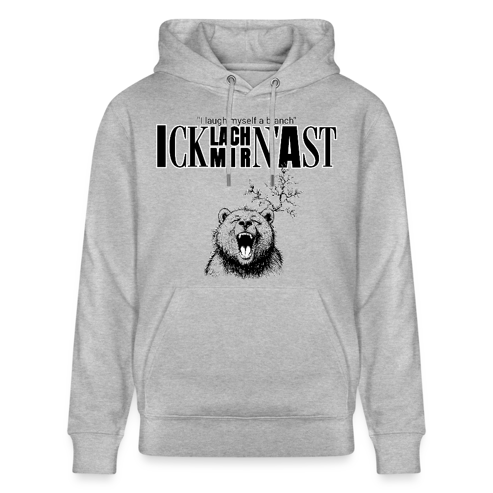 ICK LACH MIR N AST-Unisex Bio-Hoodie - Grau meliert
