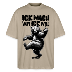 ICK MACH WAT ICK WILL-Oversized Unisex Bio T-Shirt IV - Steingrau