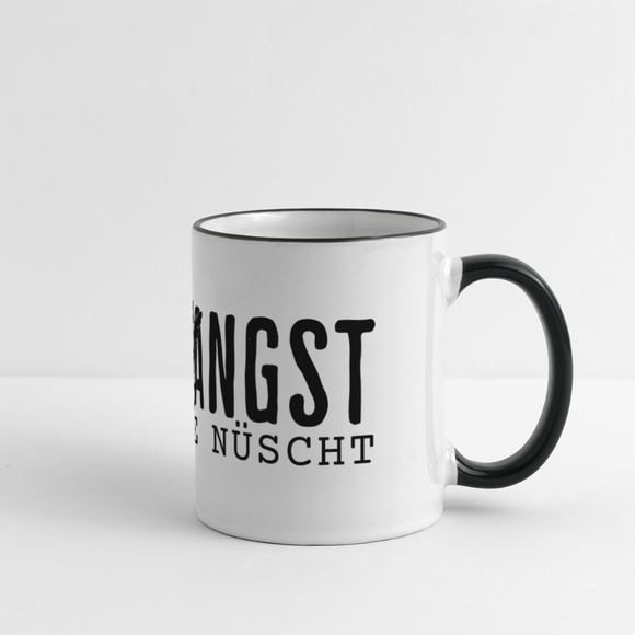 KEENE ANGST ICK TU SIE NÜSCHT - Panoramatasse - Weiß/Schwarz