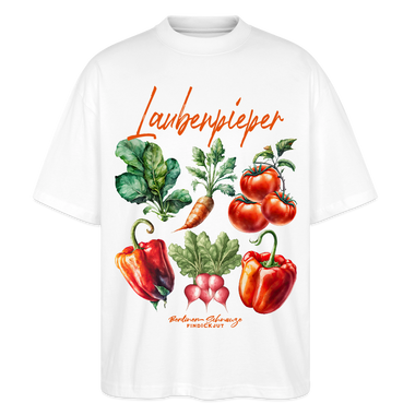 Berliner LAUBENPIEPER-Oversized Unisex Bio T-Shirt - Weiß