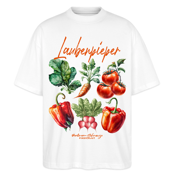 Berliner LAUBENPIEPER-Oversized Unisex Bio T-Shirt - Weiß