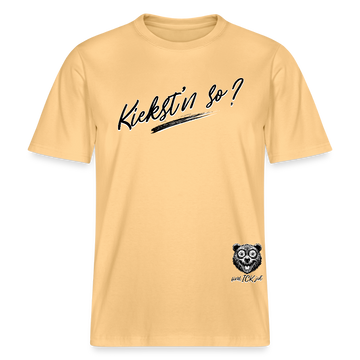KIEKST'N SO? Relaxed Fit Unisex Bio-T-Shirt - Hellgelb