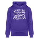 Berliner Kultspruch-VAFATZ DA VOM JELÄNDE-Unisex Bio-Hoodie - Purple Love 