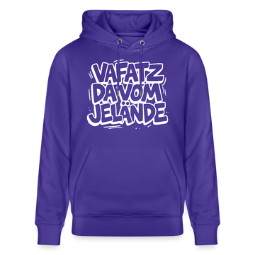 Berliner Kultspruch-VAFATZ DA VOM JELÄNDE-Unisex Bio-Hoodie - Purple Love 