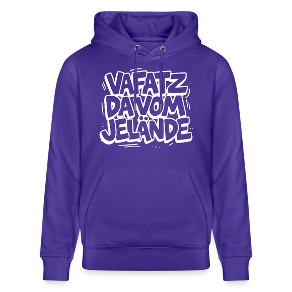 Berliner Kultspruch-VAFATZ DA VOM JELÄNDE-Unisex Bio-Hoodie - Purple Love 