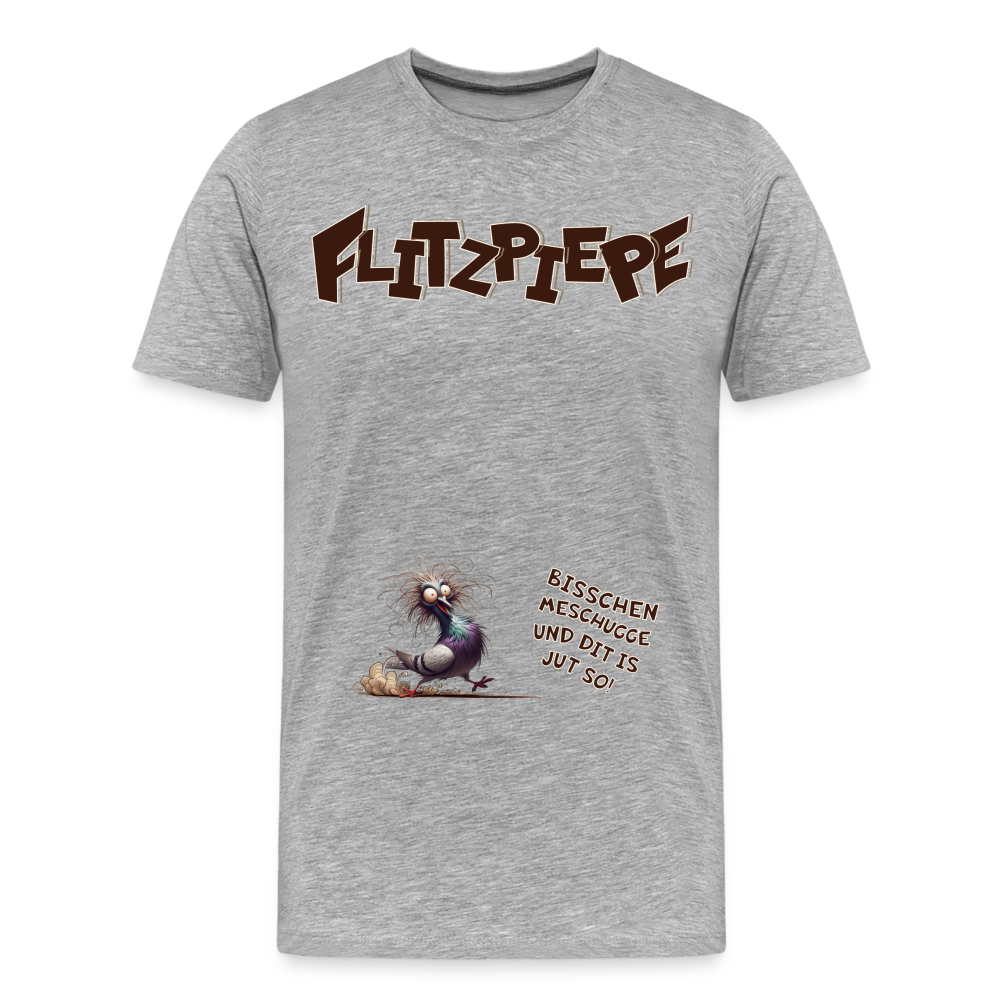 BERLINER FLITZPIEPE - Männer Premium Bio T-Shirt - Grau meliert