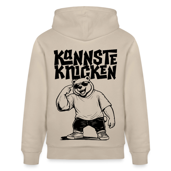 Berliner Spruch-KANNSTE KNICKEN-Unisex Bio-Hoodie mit Berliner Bär - Beige