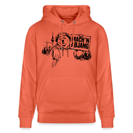 Berliner Spruch- MACH 'N ABJANG -Unisex Bio-Hoodie - Hellrot