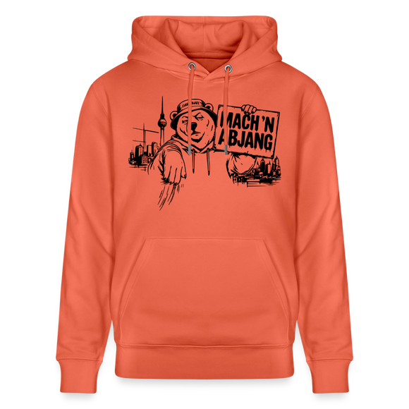 Berliner Spruch- MACH 'N ABJANG -Unisex Bio-Hoodie - Hellrot