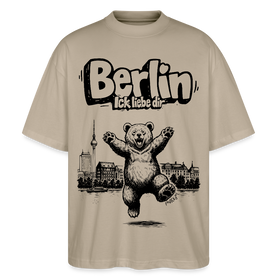 Berlin Souvenir-Oversized Unisex Bio T-Shirt-BERLIN ICK LIEBE DIR - Steingrau