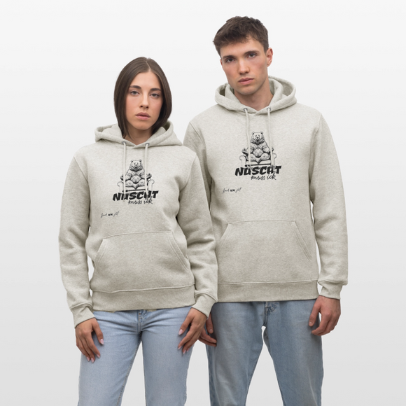 NÜSCHT MUSS ICK-Unisex Bio-Hoodie - Beige meliert