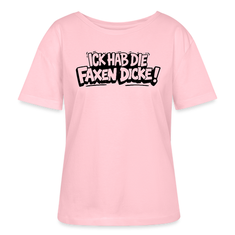 ICK HAB DIE FAXEN DICKE-Rundhals Frauen Bio-T-Shirt mit Berliner Schnauze - Hellrosa