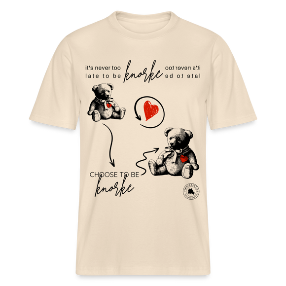 BERLINER KNORKE-Relaxed Fit Unisex Bio-T-Shirt - Naturweiß