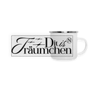 Spruch mit Berliner Charme-dit is n TRÄUMCHEN-Panorama Emaille-Tasse - Weiß