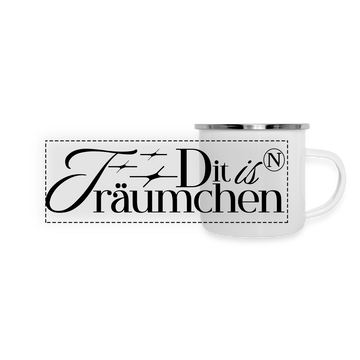 Spruch mit Berliner Charme-dit is n TRÄUMCHEN-Panorama Emaille-Tasse - Weiß