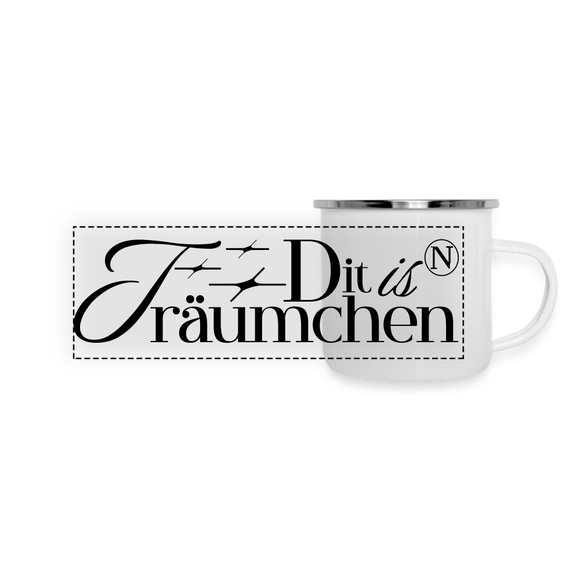 Spruch mit Berliner Charme-dit is n TRÄUMCHEN-Panorama Emaille-Tasse - Weiß