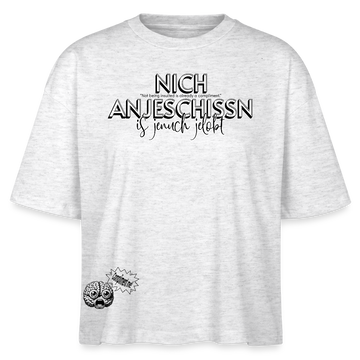 BERLINER EFFIZIENZ 'Dit Lob'-Frauen Boxy Bio-T-Shirt - Weiß meliert