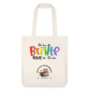 LIEBE IS BUNT-recycelter Heavyweight Stoffbeutel - Naturweiß
