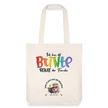 LIEBE IS BUNT-recycelter Heavyweight Stoffbeutel - Naturweiß