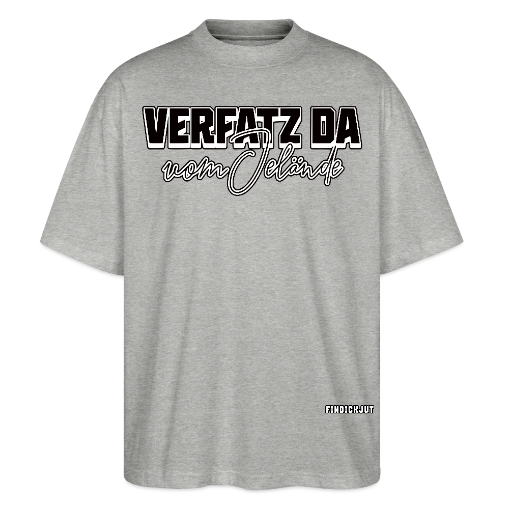 VERFATZ DA VOM JELÄNDE-Oversized Unisex Bio T-Shirt - Grau meliert