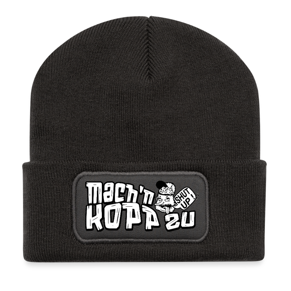 Berliner Spruch-MACH'N KOPP ZU-Beanie - Dunkelgrau