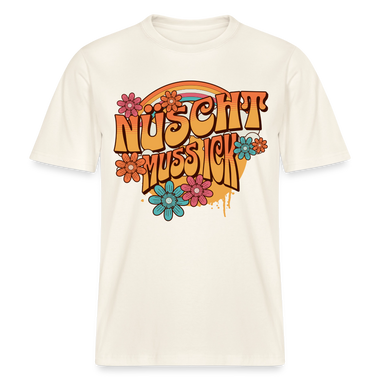 BERLINER RETRO-NÜSCHT MUSS ICK-Relaxed Fit Unisex Bio-T-Shirt - Naturweiß 