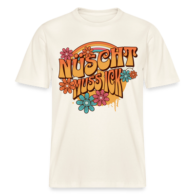 BERLINER RETRO-NÜSCHT MUSS ICK-Relaxed Fit Unisex Bio-T-Shirt - Naturweiß 