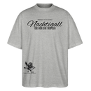 NACHTIGALL ICK HÖR DIR TRAPSEN-Unisex Oversize Bio-T-Shirt - Grau meliert
