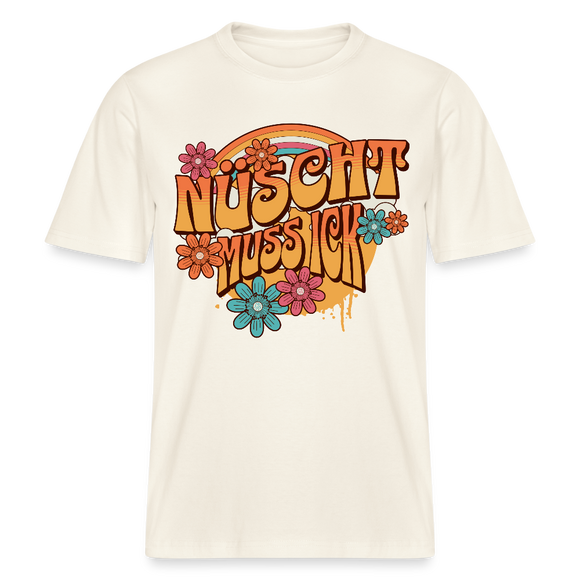 BERLINER RETRO-NÜSCHT MUSS ICK-Relaxed Fit Unisex Bio-T-Shirt - Naturweiß 