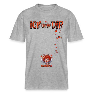 ICK LIEBE DIR-Relaxed Fit Unisex Bio-T-Shirt - Grau meliert