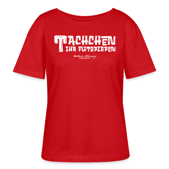 Berliner Begrüssung-TACHCHEN IHR FLITZPIEPEN-Rundhals Frauen Bio-T-Shirt - Rot