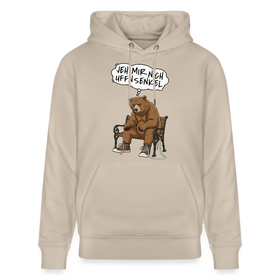 Berliner Bär mit Berliner Schnauze-JEH MIR NICH UFFN SENKEL-Unisex Bio-Hoodie - Beige