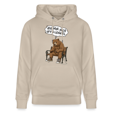 Berliner Bär mit Berliner Schnauze-JEH MIR NICH UFFN SENKEL-Unisex Bio-Hoodie - Beige
