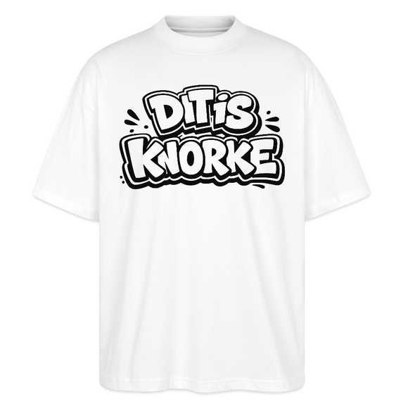 DIT IS KNORKE-Oversized Unisex Bio T-Shirt mit Berliner Schnauze - Weiß