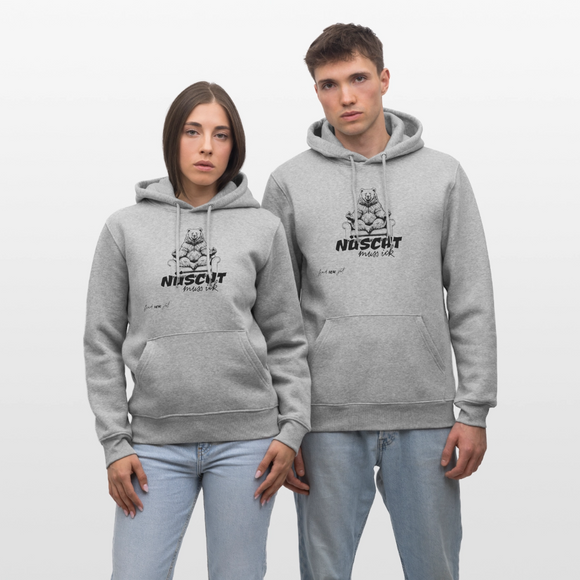 NÜSCHT MUSS ICK-Unisex Bio-Hoodie - Grau meliert
