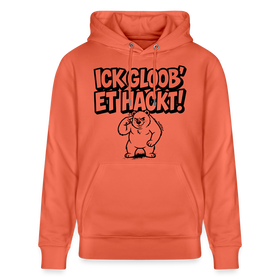 Berliner Spruch-ICK GLOOB ET HACKT!-Unisex Bio-Hoodie - Hellrot