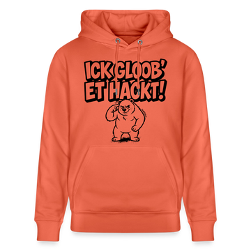 Berliner Spruch-ICK GLOOB ET HACKT!-Unisex Bio-Hoodie - Hellrot