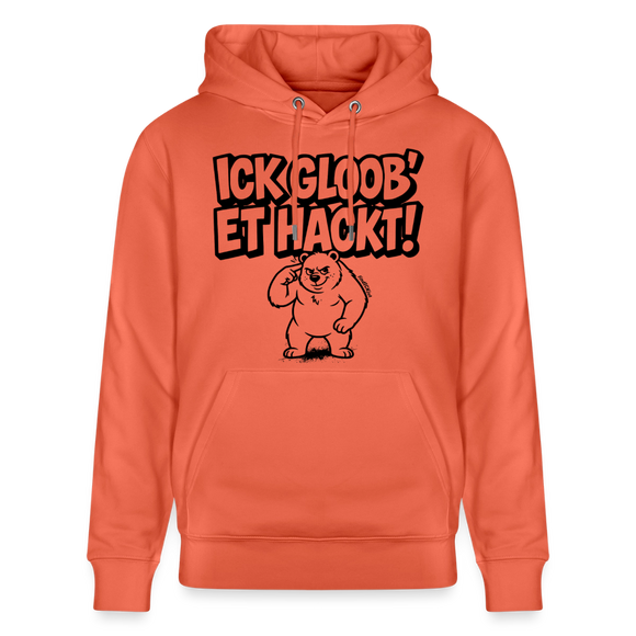 Berliner Spruch-ICK GLOOB ET HACKT!-Unisex Bio-Hoodie - Hellrot