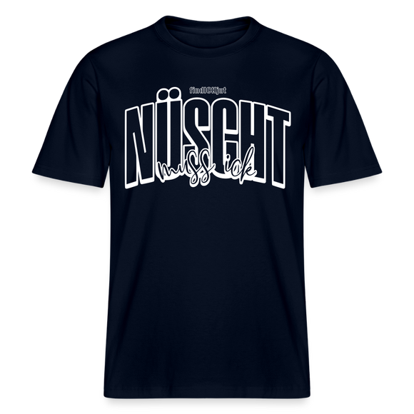 Berlin Shirt mit Schnauze-NÜSCHT-Relaxed Fit Unisex Bio - Navy