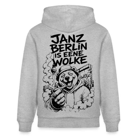 JANZ BERLIN IS EENE WOLKE-Unisex Bio-Hoodie - Grau meliert