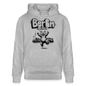 BERLIN ICK LIEBE DIR-Unisex Bio-Hoodie - Grau meliert