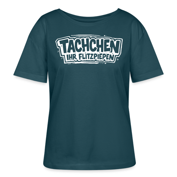 TACHCHEN IHR FLITZPIEPEN-Berlin Shirt-Rundhals Frauen Bio-T-Shirt - Dunkles Petrol