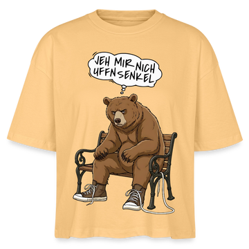 Berliner Bär mit Spruch-JEH MIR NICH UFFN SENKEL-Frauen Boxy Bio-T-Shirt - Mispel