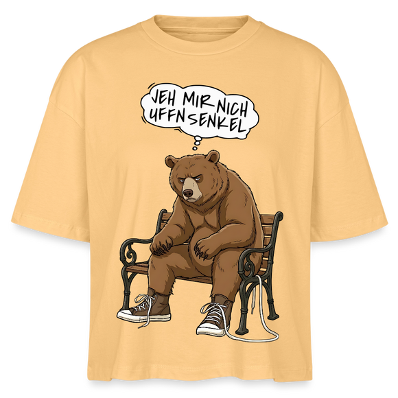 Berliner Bär mit Spruch-JEH MIR NICH UFFN SENKEL-Frauen Boxy Bio-T-Shirt - Mispel