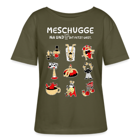 Berlin Shirt-MESCHUGGE-Rundhals Frauen Bio-T-Shirt - Khaki